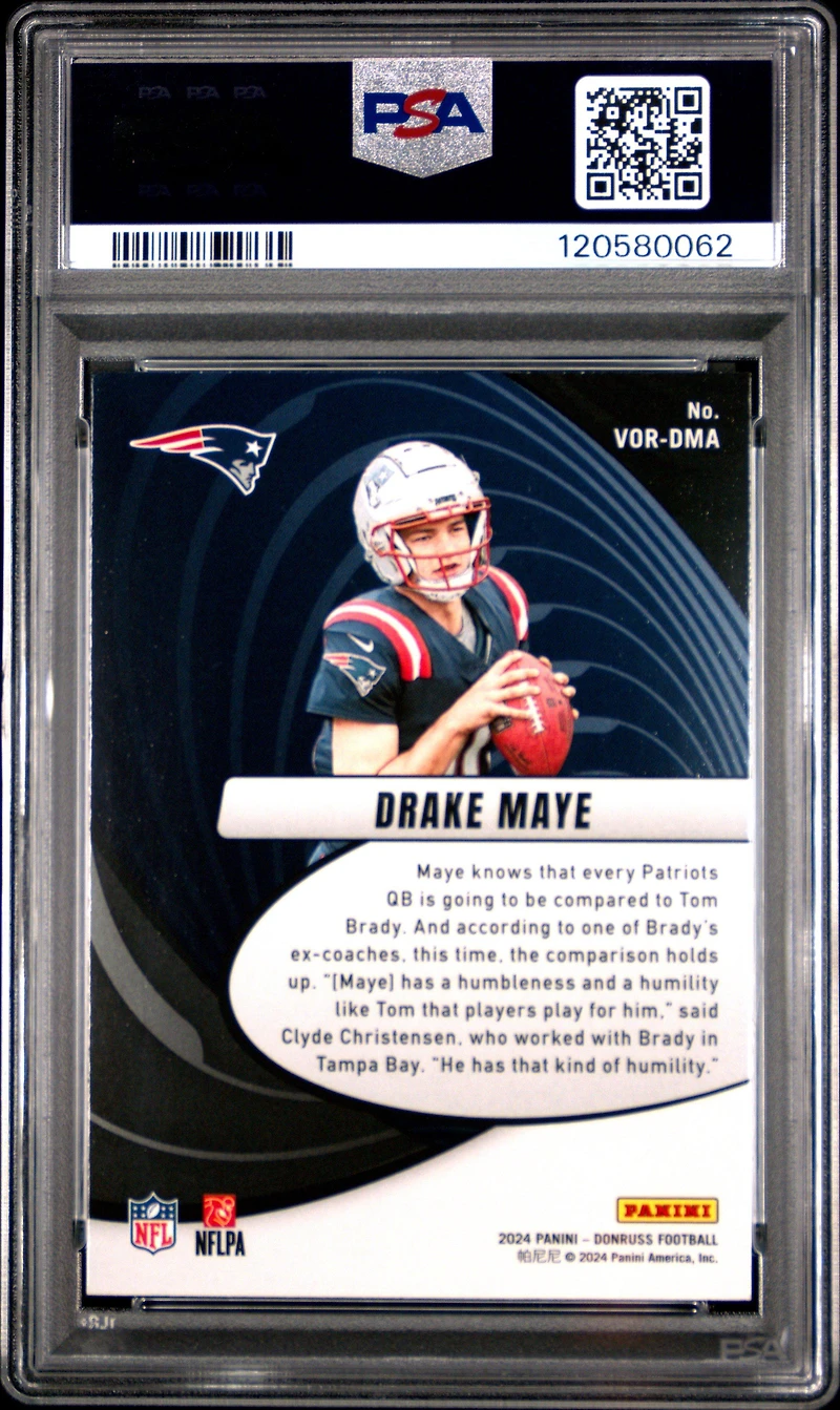 2024 Panini Donruss Vortex Vordma Drake Maye PSA 10