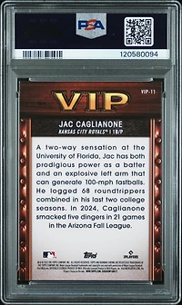 2025 Bowman Very Important Prospects Vip11 Jac Caglianone PSA 10