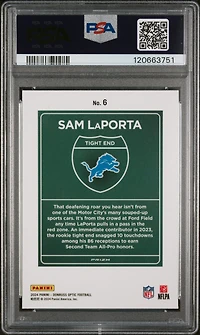 2024 Panini Donruss Optic Downtown! 6 Sam Laporta PSA 9