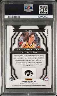2024 Panini Prizm Draft Picks All-american 23 Caitlin Clark Orange Ice PSA 9