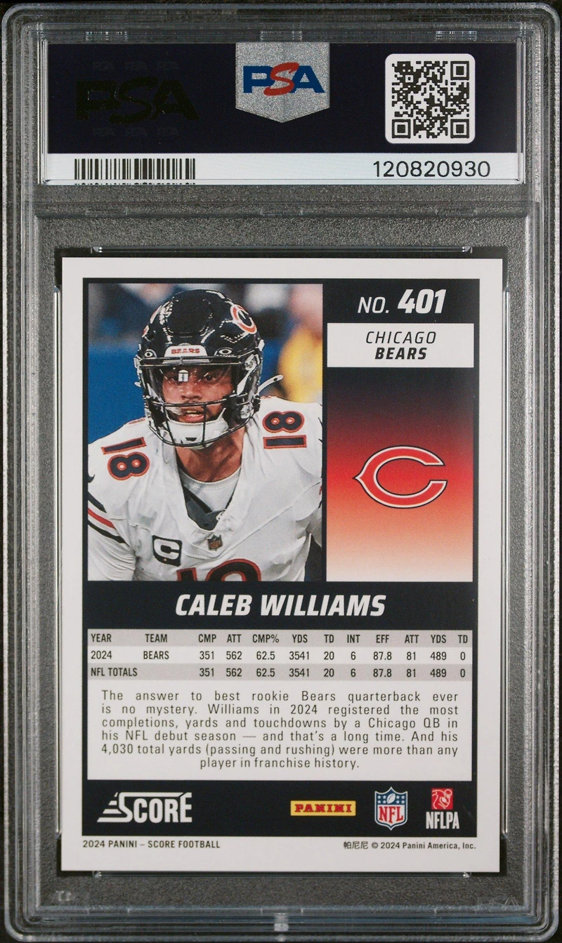 2024 Panini Score 401 Caleb Williams PSA 10