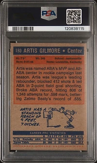 1972 Topps 180 Artis Gilmore PSA NM-MT+ 8.5