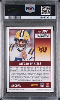 2024 Panini Score 302 Jayden Daniels Lava PSA 10