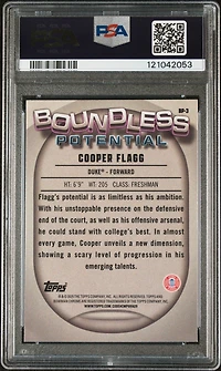 2024 Bowman Chrome University Boundless Potential Bp3 Cooper Flagg X-fractor PSA 9