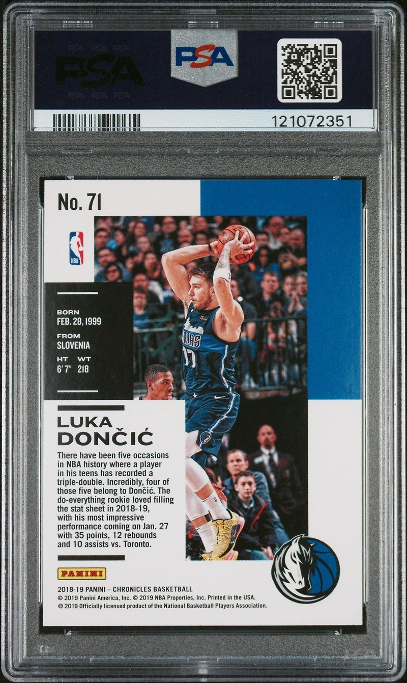 2018 Panini Chronicles Luka Doncic PSA