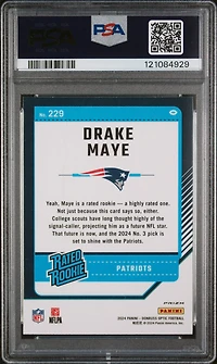 2024 Panini Donruss Optic 229 Drake Maye Green Velocity PSA 9