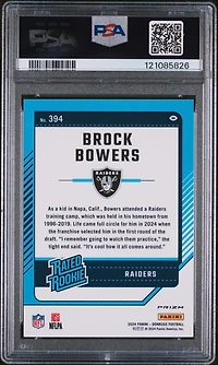 2024 Panini Donruss 394 Brock Bowers Optic Preview-football Emoji PSA 10