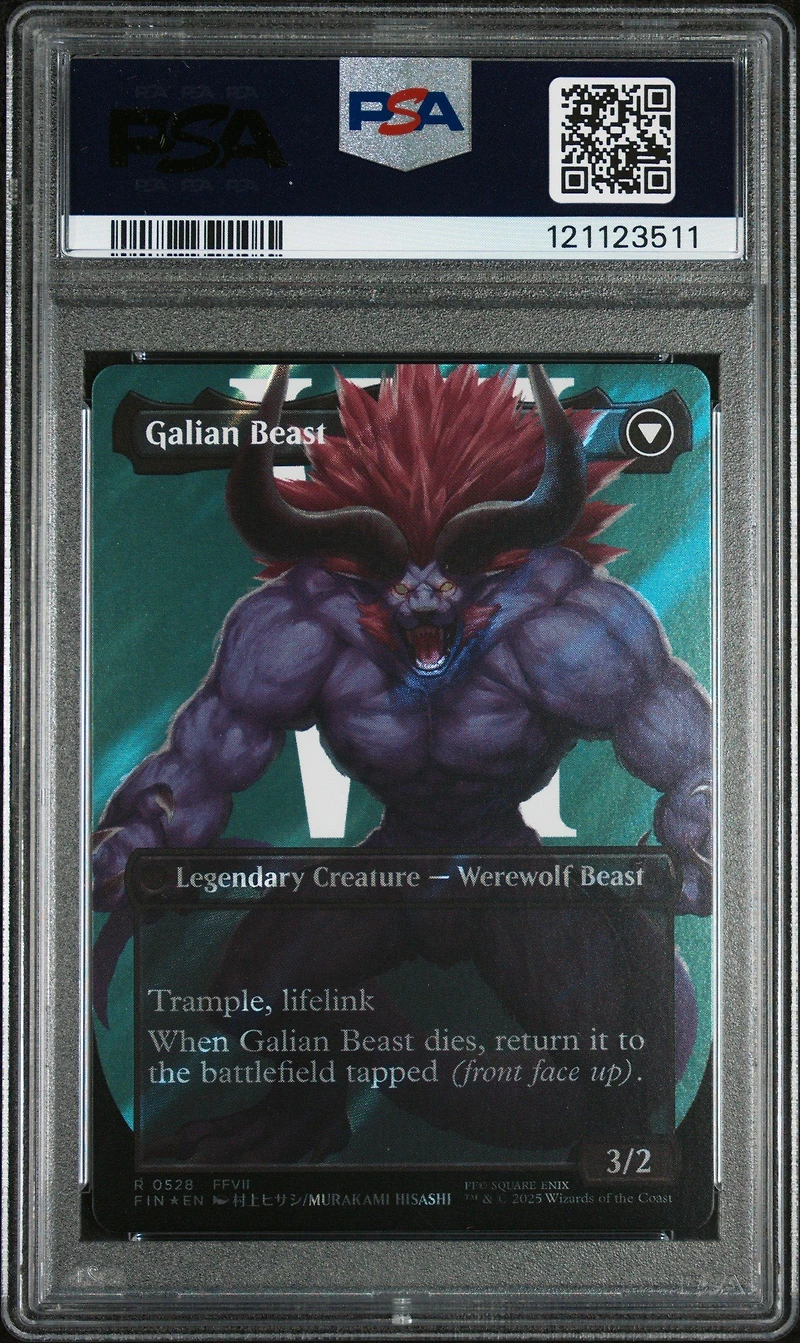 2025 Magic The Gathering Final Fantasy 0528 Vincent Valentine/galian Beast Character Borderless-surge Foil PSA 10