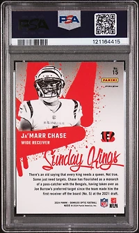 2024 Panini Donruss Optic Sunday Kings 15 Ja'marr Chase PSA 9