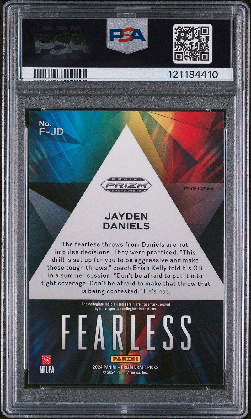 2024 Panini Prizm Draft Picks Fearless Fjd Jayden Daniels Red Ice PSA 10