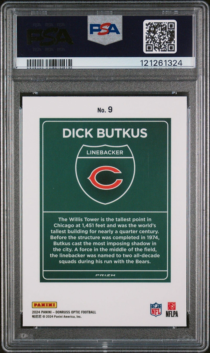 2024 Panini Donruss Optic Downtown! 9 Dick Butkus PSA 9