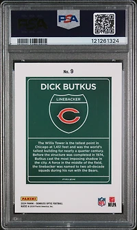 2024 Panini Donruss Optic Downtown! 9 Dick Butkus PSA 9