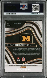 2022 Panini Select Draft Picks 198 Aidan Hutchinson Silver Prizm PSA 10