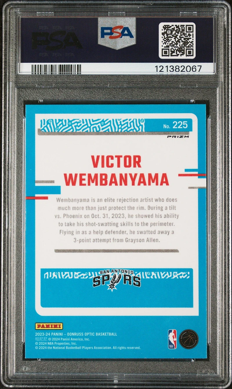 2023 Panini Donruss Optic 225 Victor Wembanyama Holo PSA