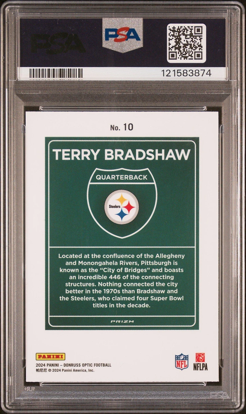 2024 Panini Donruss Optic Downtown! 10 Terry Bradshaw PSA 10