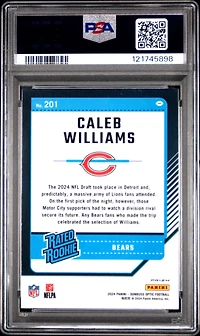 2024 Panini Donruss Optic 201 Caleb Williams Green Velocity PSA 10