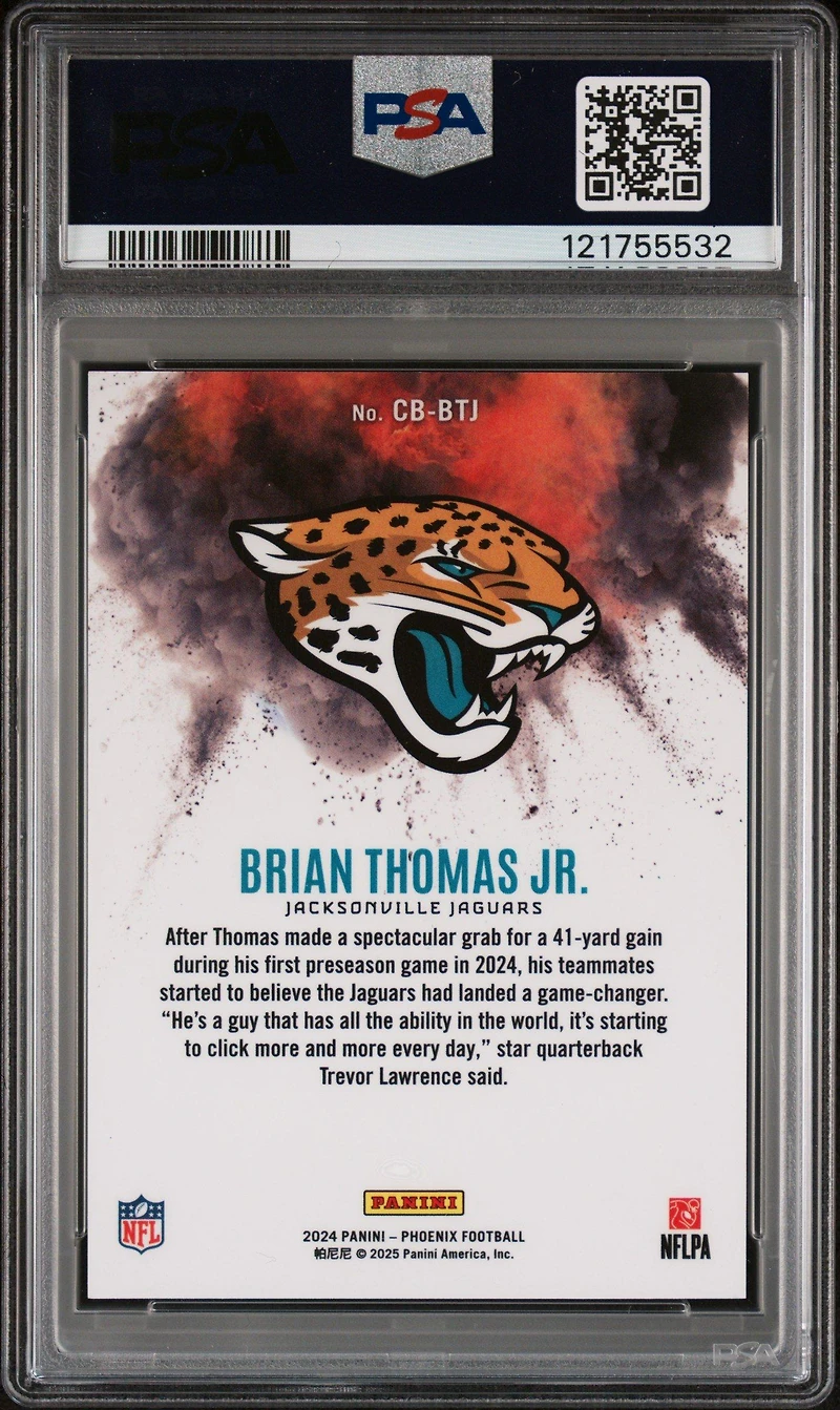 2024 Panini Phoenix Color Blast Cbbtj Brian Thomas Jr. PSA 10