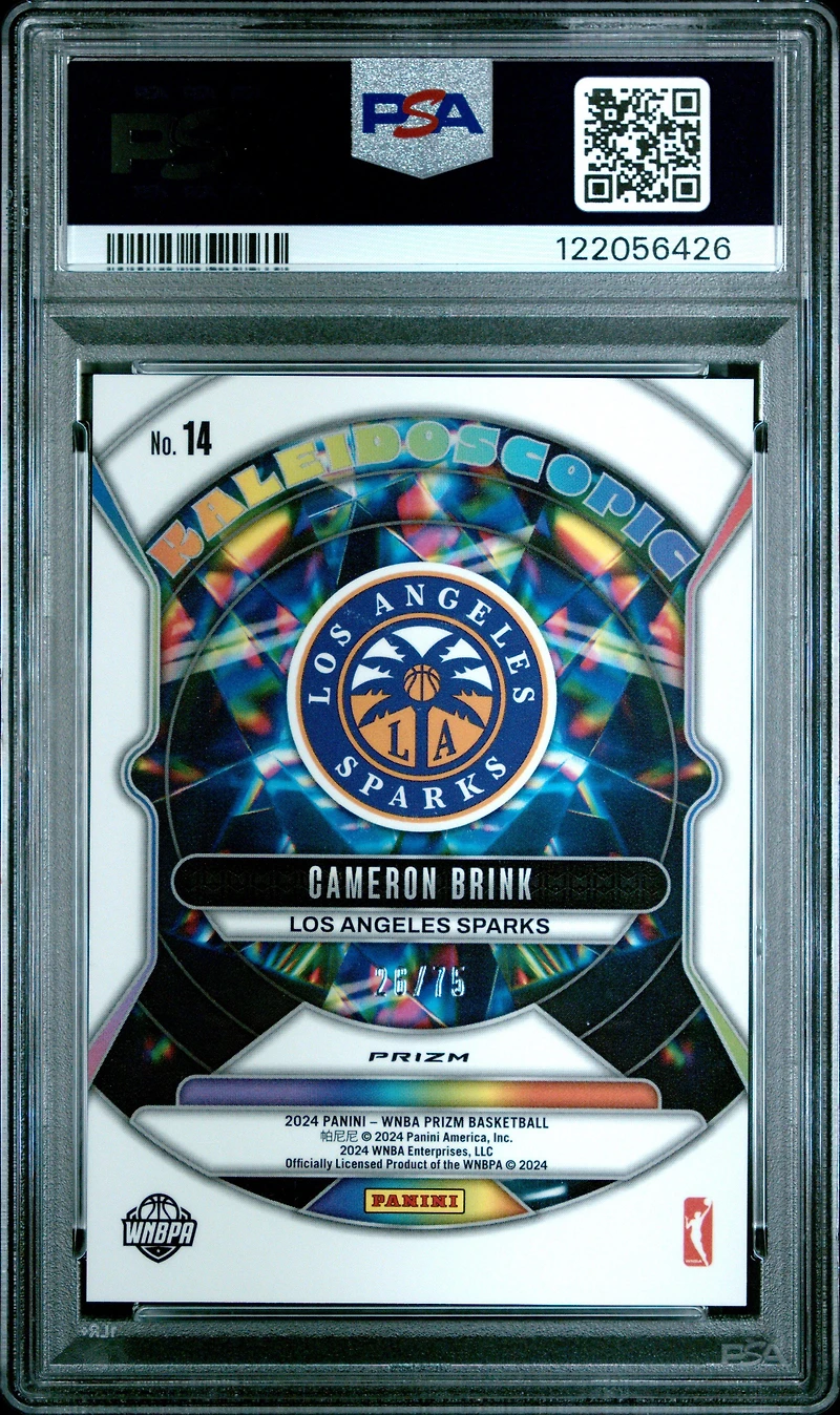 2024 Panini Prizm Wnba Kaleidoscopic 14 Cameron Brink Orange Pulsar PSA 10