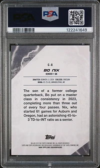 2024 Topps Resurgence Conductors C8 Bo Nix PSA 10