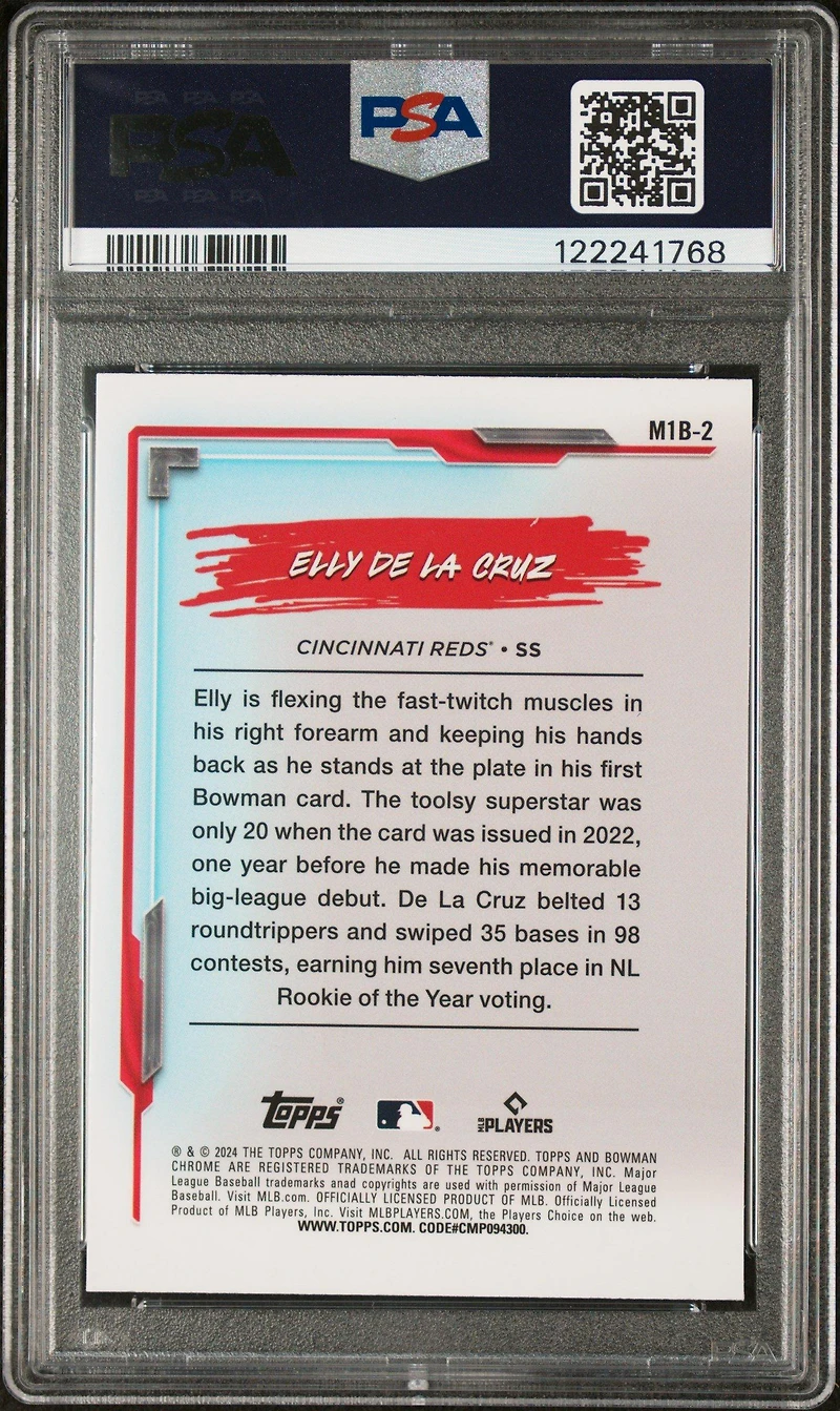 2024 Bowman Chrome Mega Box My 1st Bowman 2 Elly De La Cruz PSA 9