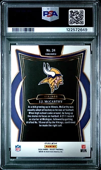 2024 Panini Select 24 Jj Mccarthy Red & Blue Shock PSA 9