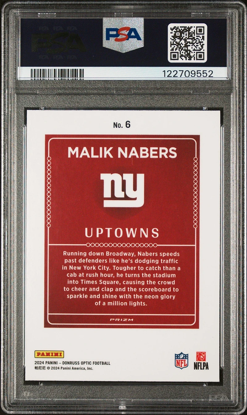 2024 Panini Donruss Optic Uptowns 6 Malik Nabers PSA 9