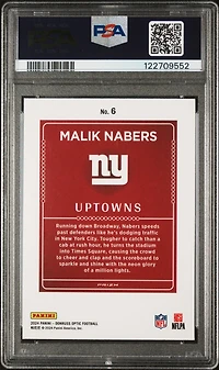 2024 Panini Donruss Optic Uptowns 6 Malik Nabers PSA 9