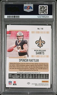 2024 Panini Contenders 116 Spencer Rattler Variation-autograph PSA 10