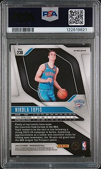 2024 Panini Prizm 230 Nikola Topic Silver Prizm PSA 10