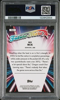 2024 Topps Chrome Future Stars Fs4 Bo Nix Blue Refractor PSA 9