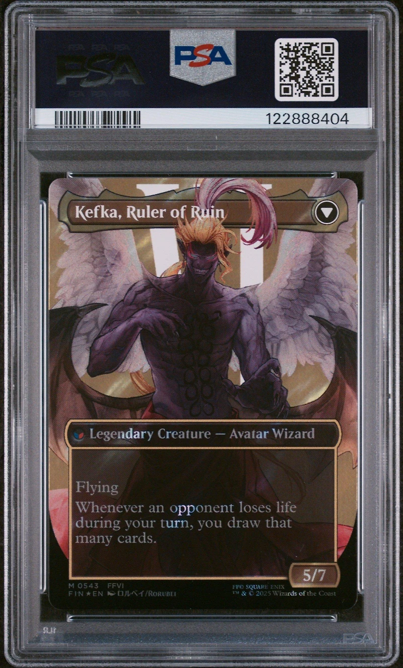 2025 Magic The Gathering Final Fantasy 0543 Kefka, Court Mage/kefka, Ruler Of Ruin Character Borderless-surge Foil PSA 10
