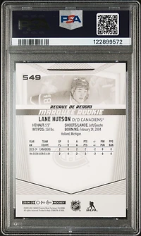 2024 Upper Deck O-pee-chee 549 Lane Hutson PSA 10