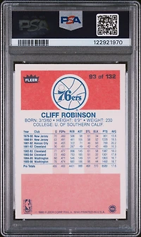 1986 Fleer 93 Cliff Robinson PSA 9