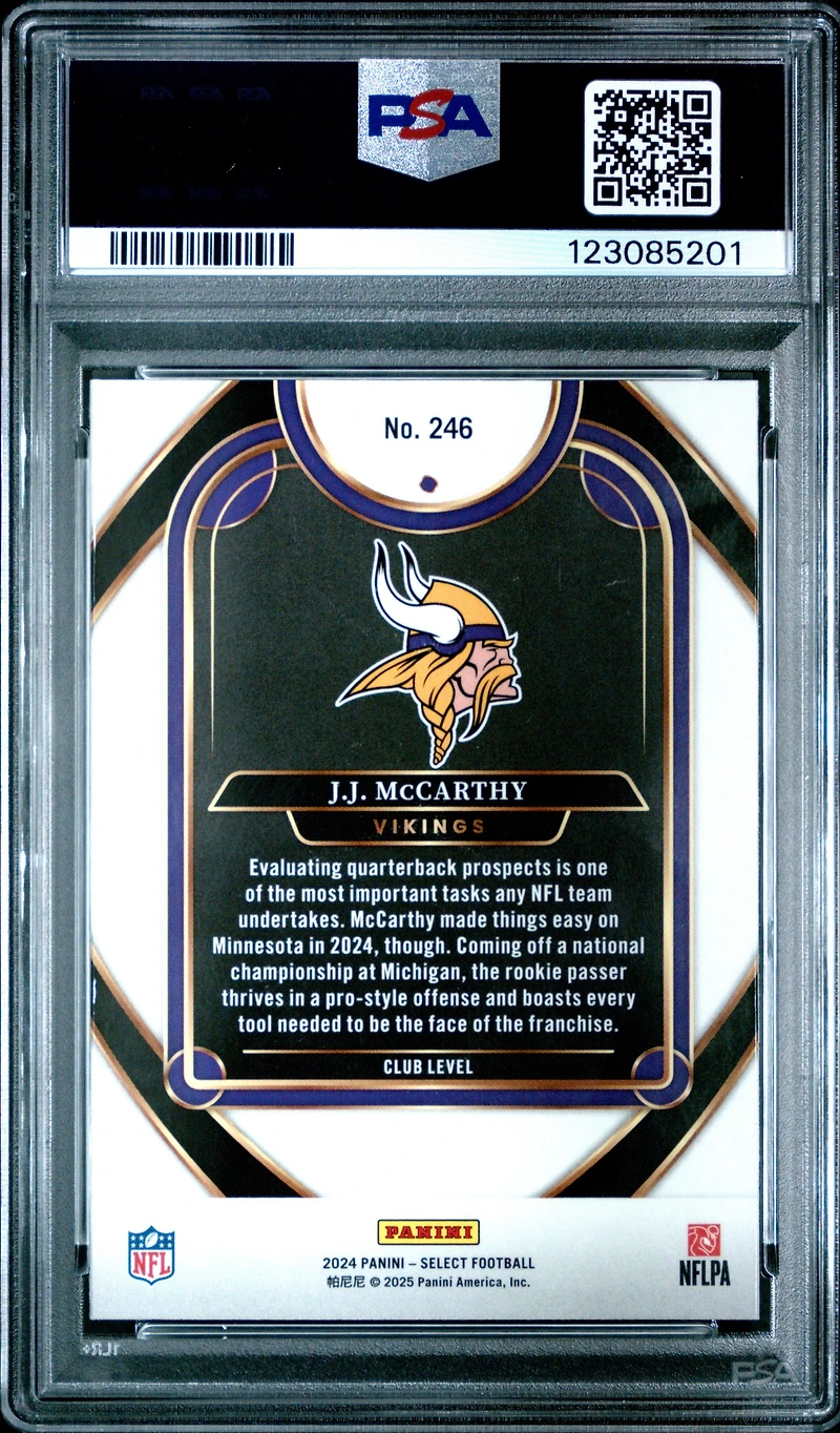 2024 Panini Select 246 Jj Mccarthy PSA 10