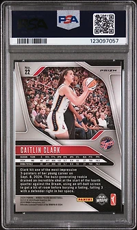 2024 Panini Prizm Wnba 22 Caitlin Clark Ice PSA 8