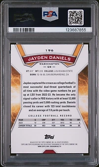 2024 Topps Resurgence 196 Jayden Daniels Sky Blue & Pink Shock PSA 10
