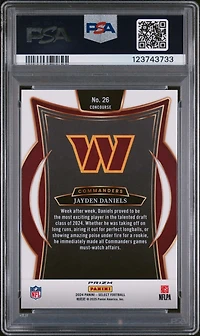 2024 Panini Select 26 Jayden Daniels Silver Prizm PSA 10