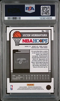 2023 Panini Hoops Premium Stock 108 Victor Wembanyama PSA