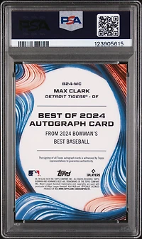 2024 Bowman's Best Best Of 2024 Autographs B24mc Max Clark Blue Refractor PSA 10