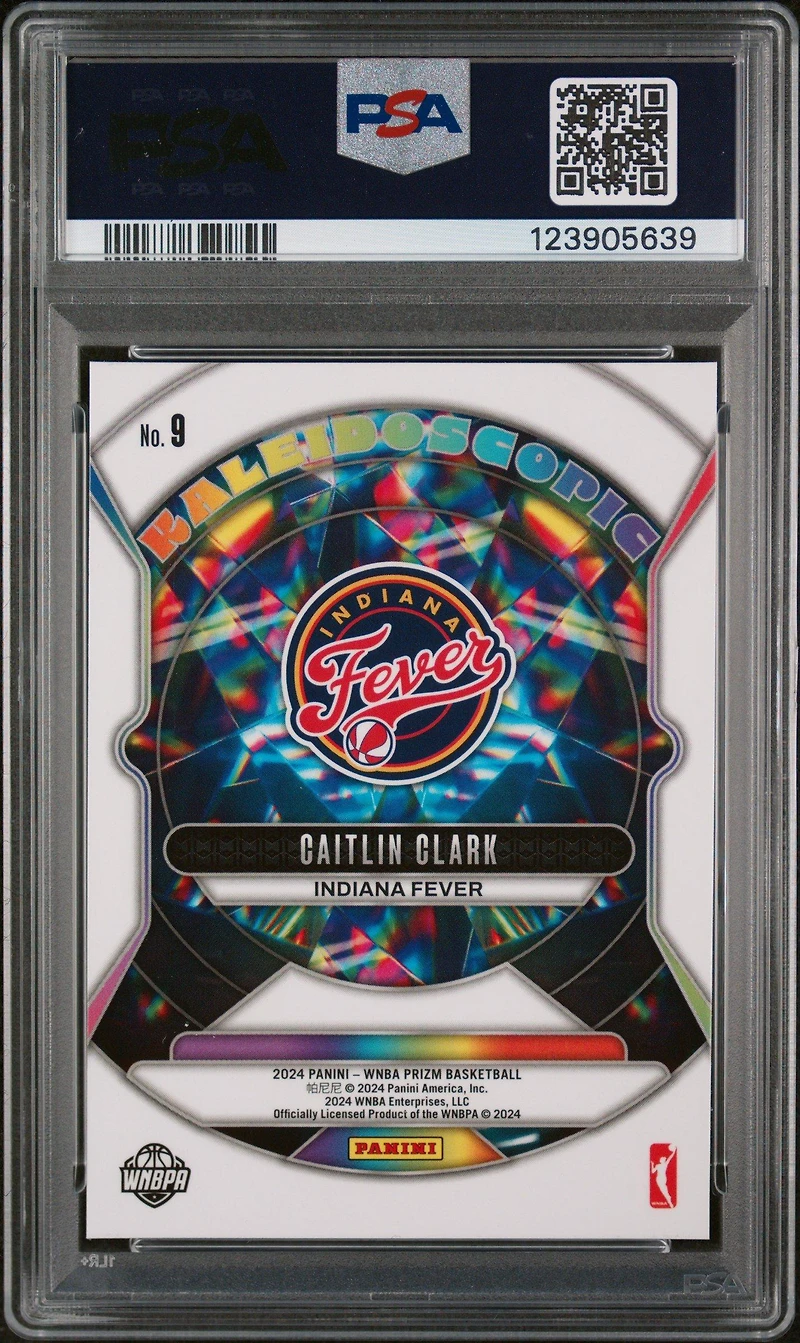2024 Panini Prizm Wnba Kaleidoscopic 9 Caitlin Clark PSA 10