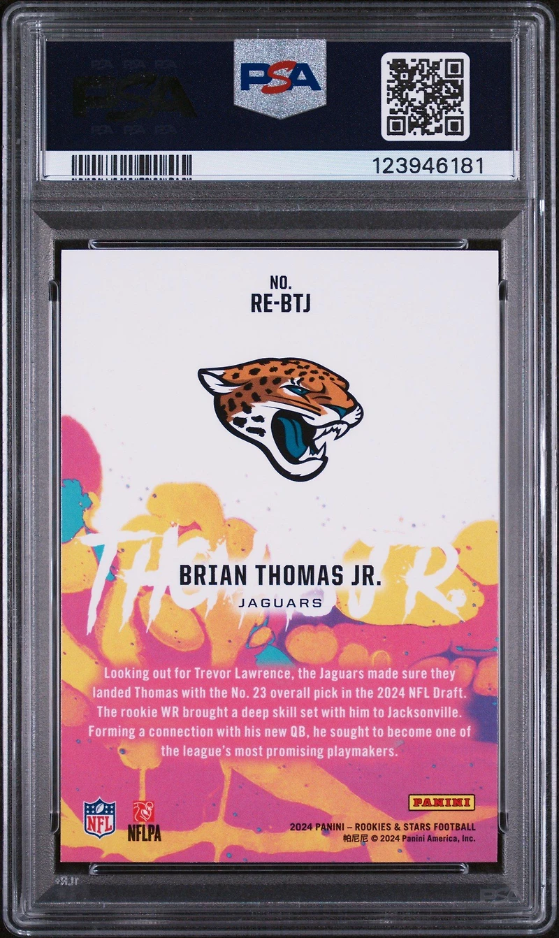 2024 Panini Rookies & Stars Rookie Exclusive Rebtj Brian Thomas Jr. PSA 10
