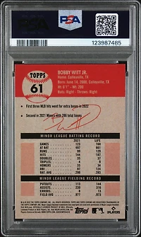 2022 Topps Chrome Platinum Anniversary 61 Bobby Witt Jr. PSA 10