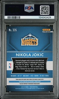 2015 Panini Prizm 335 Nikola Jokic Silver Prizm PSA 9