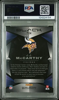 2024 Panini Black 134 Jj Mccarthy Royal PSA 8