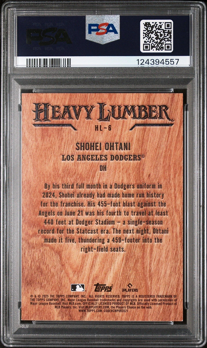 2025 Topps Heavy Lumber Hl6 Shohei Ohtani PSA 9