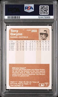 1983 Fleer 360 Tony Gwynn PSA