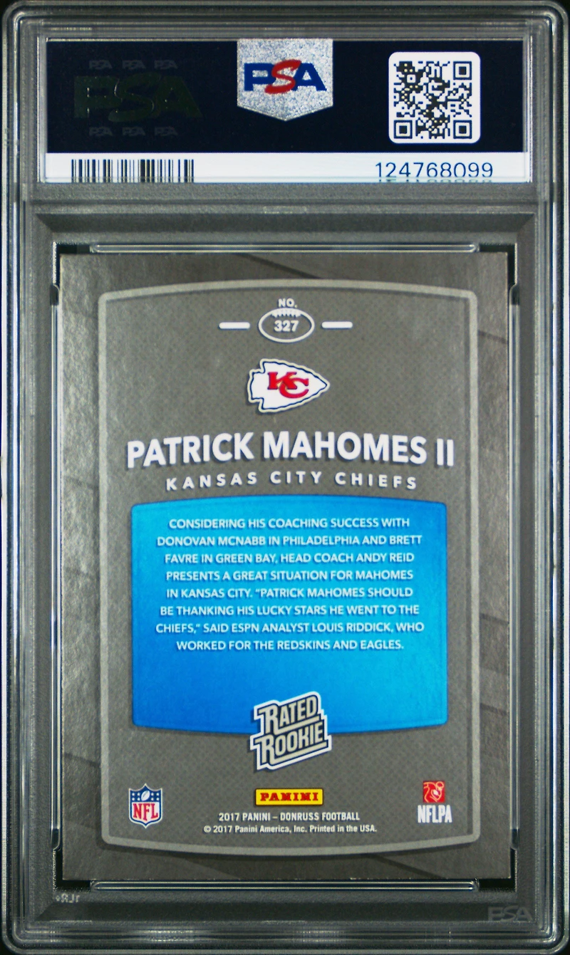 2017 Panini Donruss 327 Patrick Mahomes Ii PSA