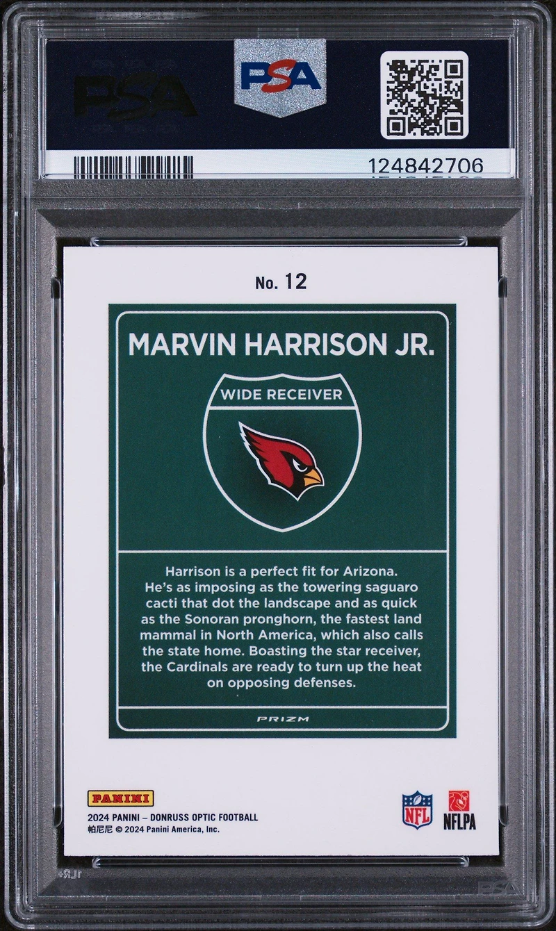 2024 Panini Donruss Optic Downtown! 12 Marvin Harrison Jr. PSA 9