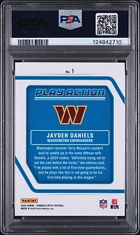 2024 Panini Donruss Optic Play Action 1 Jayden Daniels PSA 10