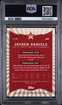 2024 Topps Finest Prodigies Autographs Pjd Jayden Daniels Refractor PSA 9